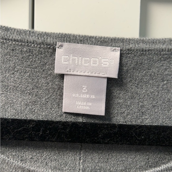 New Without Tag Chico’s crewneck sweater in grey. SZ3 - Picture 3 of 3
